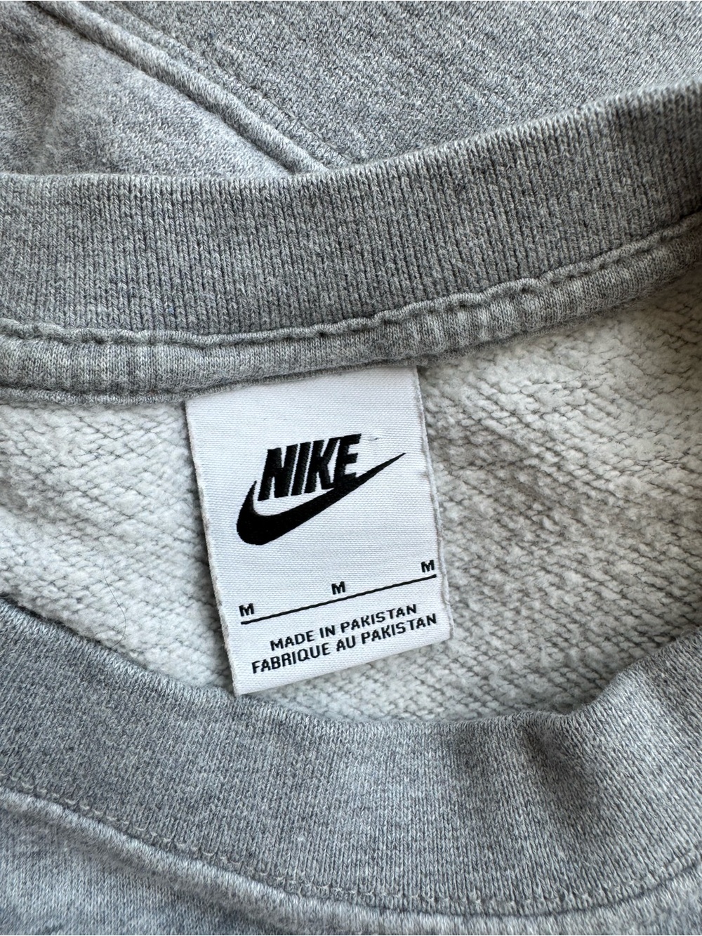 Nike Women's Gray Cropped Crew Sweatshirt with White Swoosh - Picture 4 of 7
